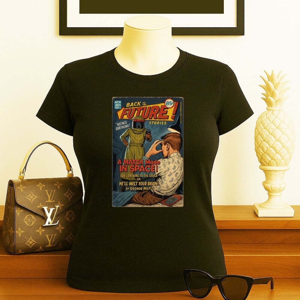 Back to The Future Stories A Match Made in Space McFly Comic Graphic Tee Shirt - Picture 2 of 4
